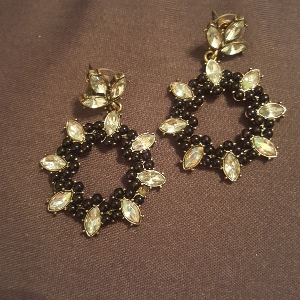 Black And rhinestone earrings